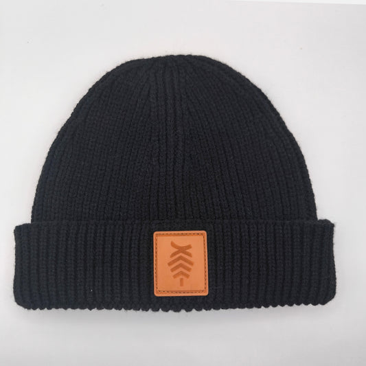 Inlandet Harbour Beanie Leather Patch | Black