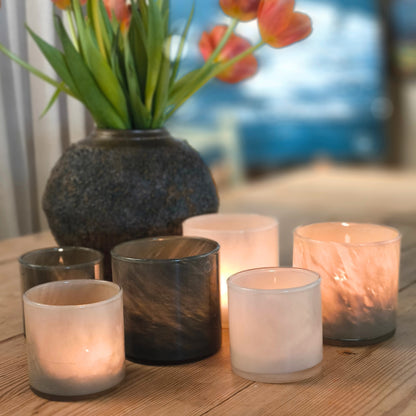 Ljuslykta, Solai Hurricane - Taupe Warm Grey